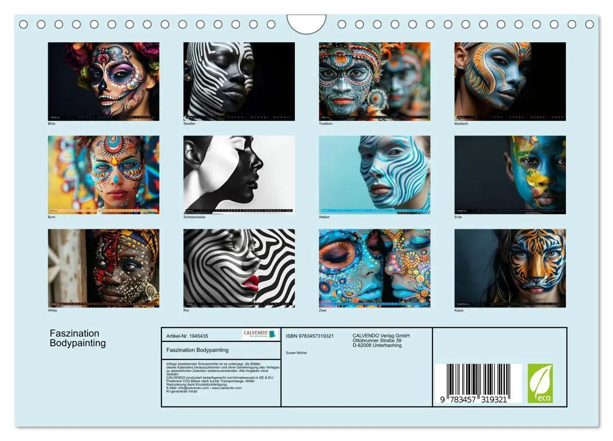 Bild: 9783457319321 | Faszination Bodypainting (Wandkalender 2026 DIN A4 quer), CALVENDO...