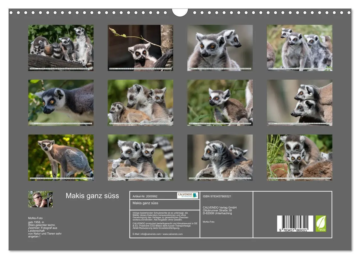 Bild: 9783457869321 | Makis ganz süss (Wandkalender 2026 DIN A3 quer), CALVENDO...