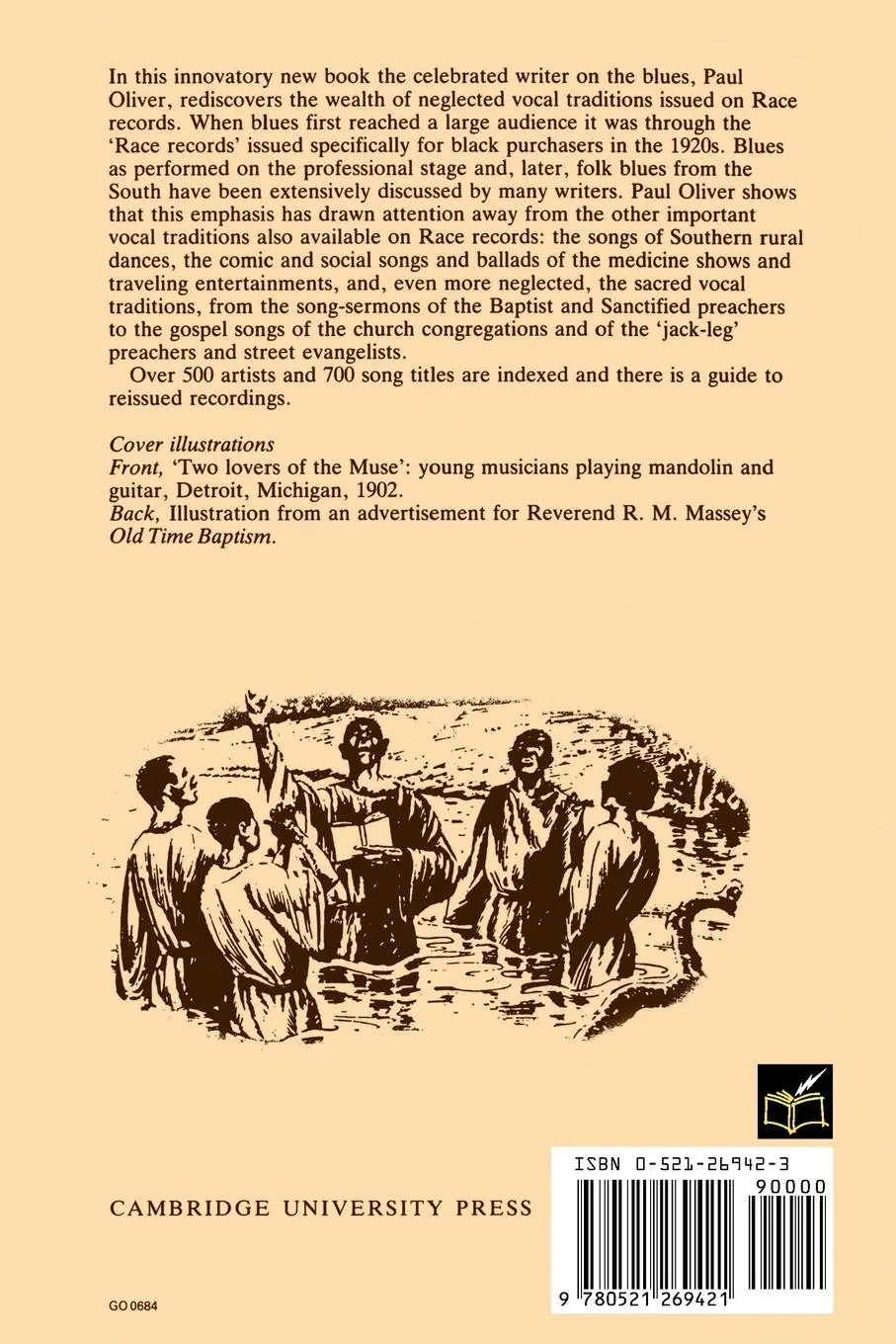Rückseite: 9780521269421 | Songsters and Saints | Vocal Traditions on Race Records | Paul Oliver