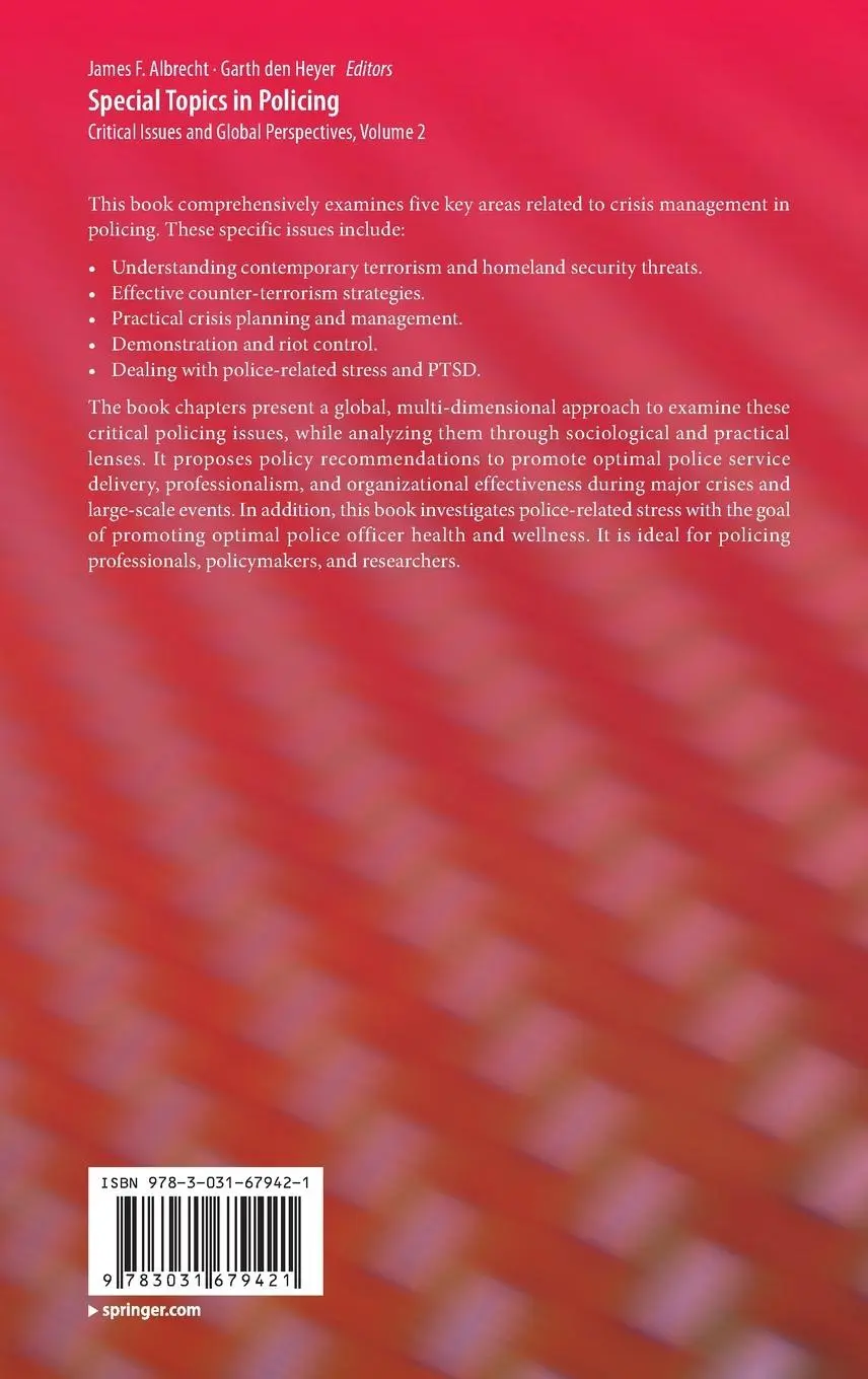 Rückseite: 9783031679421 | Special Topics in Policing | Garth Den Heyer (u. a.) | Buch | xvii