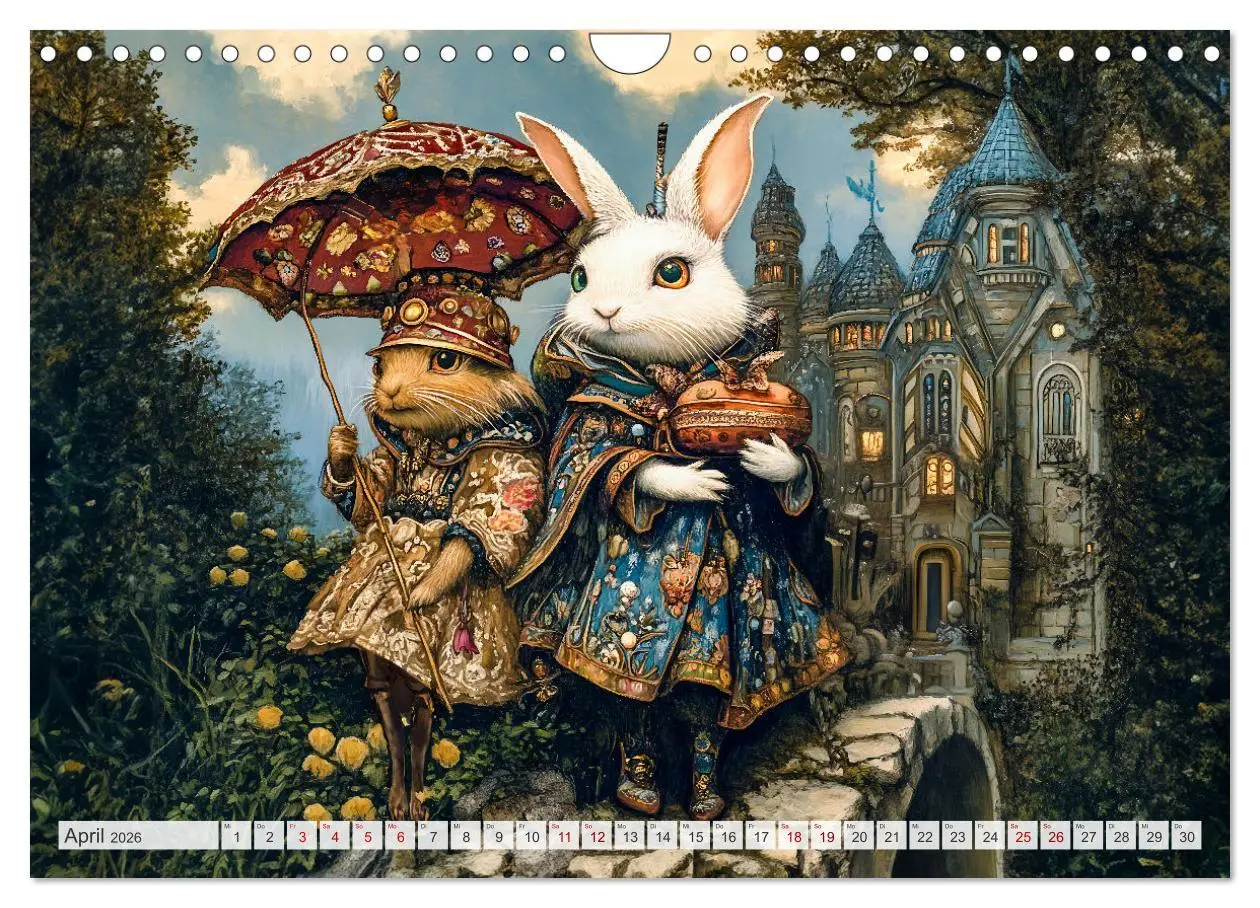 Bild: 9783457309421 | Magische Wesen im Zauberland - Fantasie-Tiere im Steampunk-Kalender...