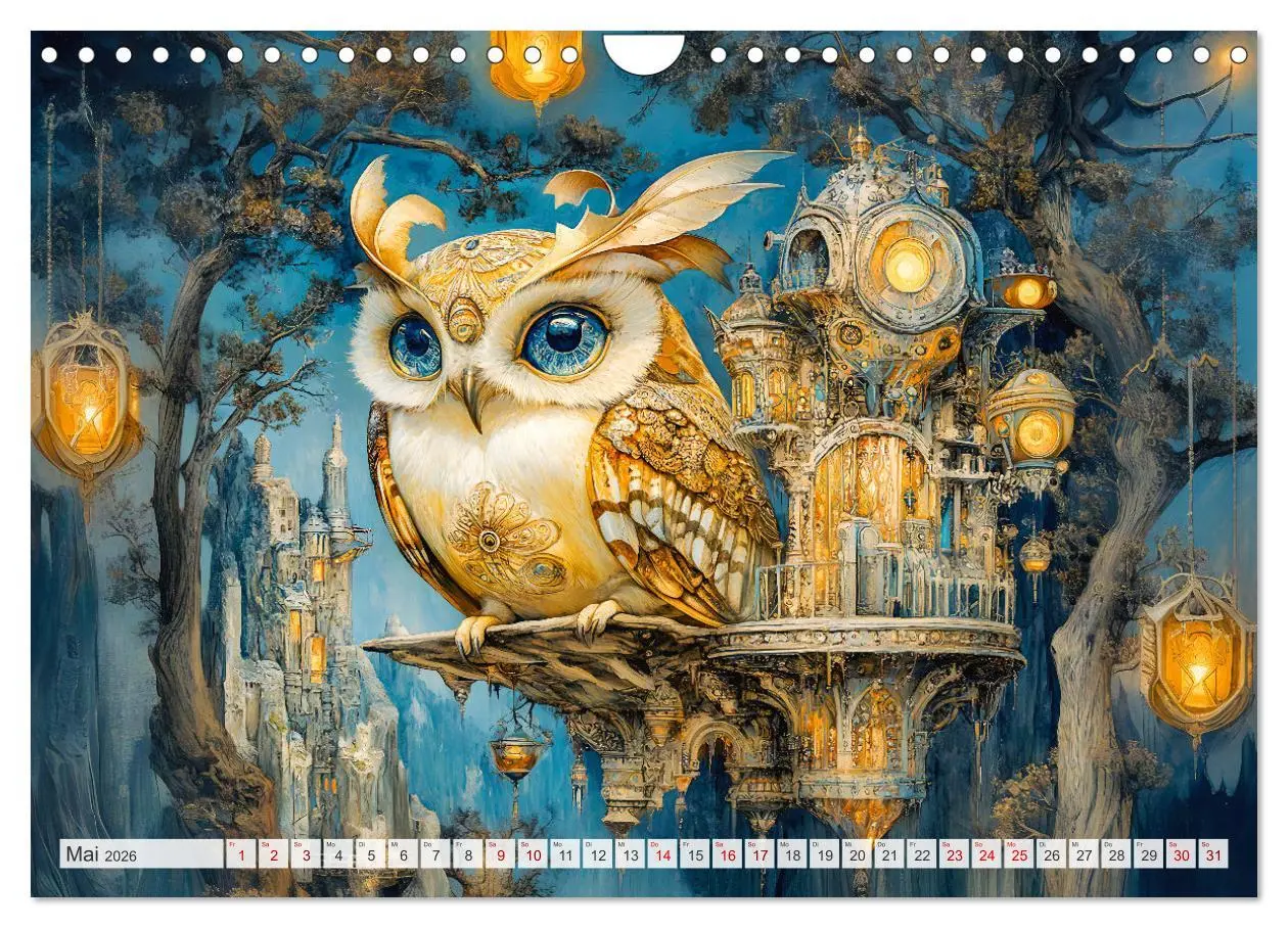 Bild: 9783457309421 | Magische Wesen im Zauberland - Fantasie-Tiere im Steampunk-Kalender...
