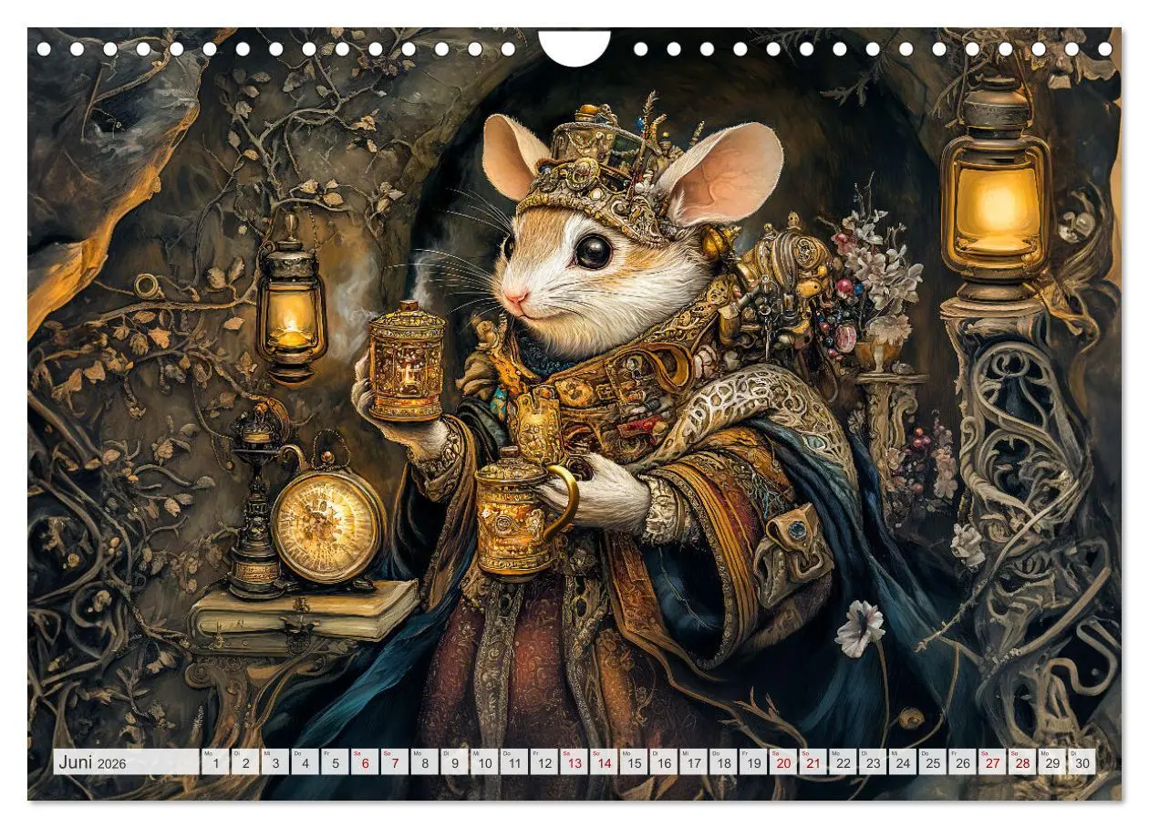 Bild: 9783457309421 | Magische Wesen im Zauberland - Fantasie-Tiere im Steampunk-Kalender...