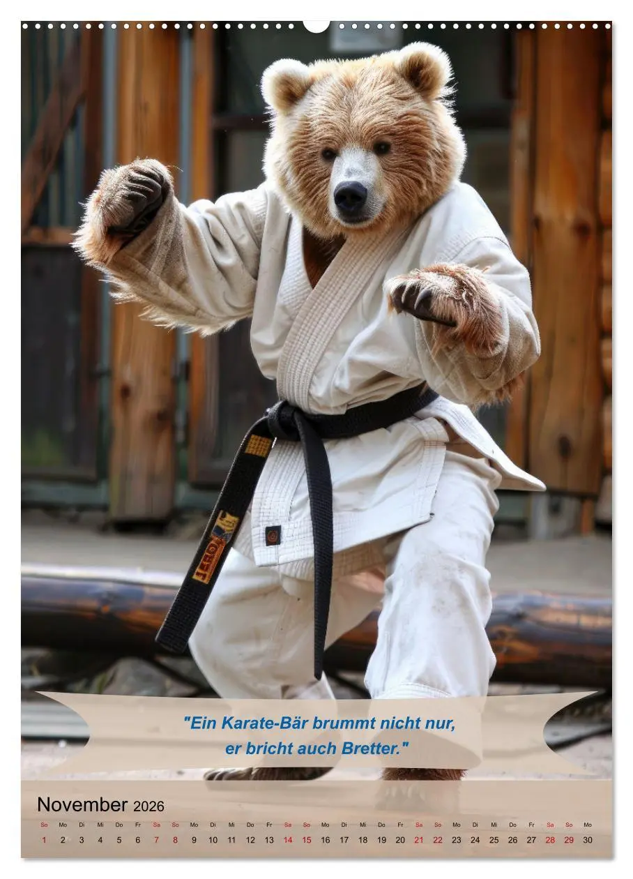 Bild: 9783516259421 | Tierisch lustige Karatekämpfer (hochwertiger Premium Wandkalender...