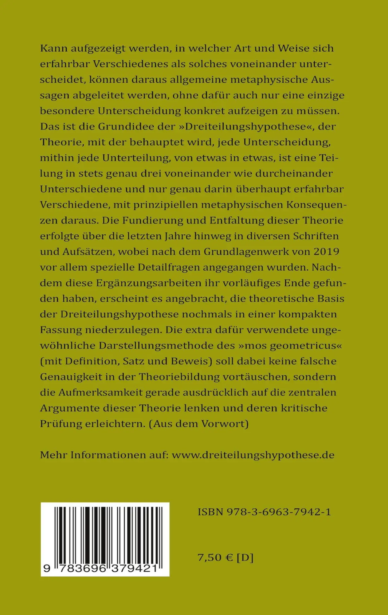 Rückseite: 9783696379421 | Metaphysik aus reiner Unterscheidung | Albert Marcus Kluge | Buch
