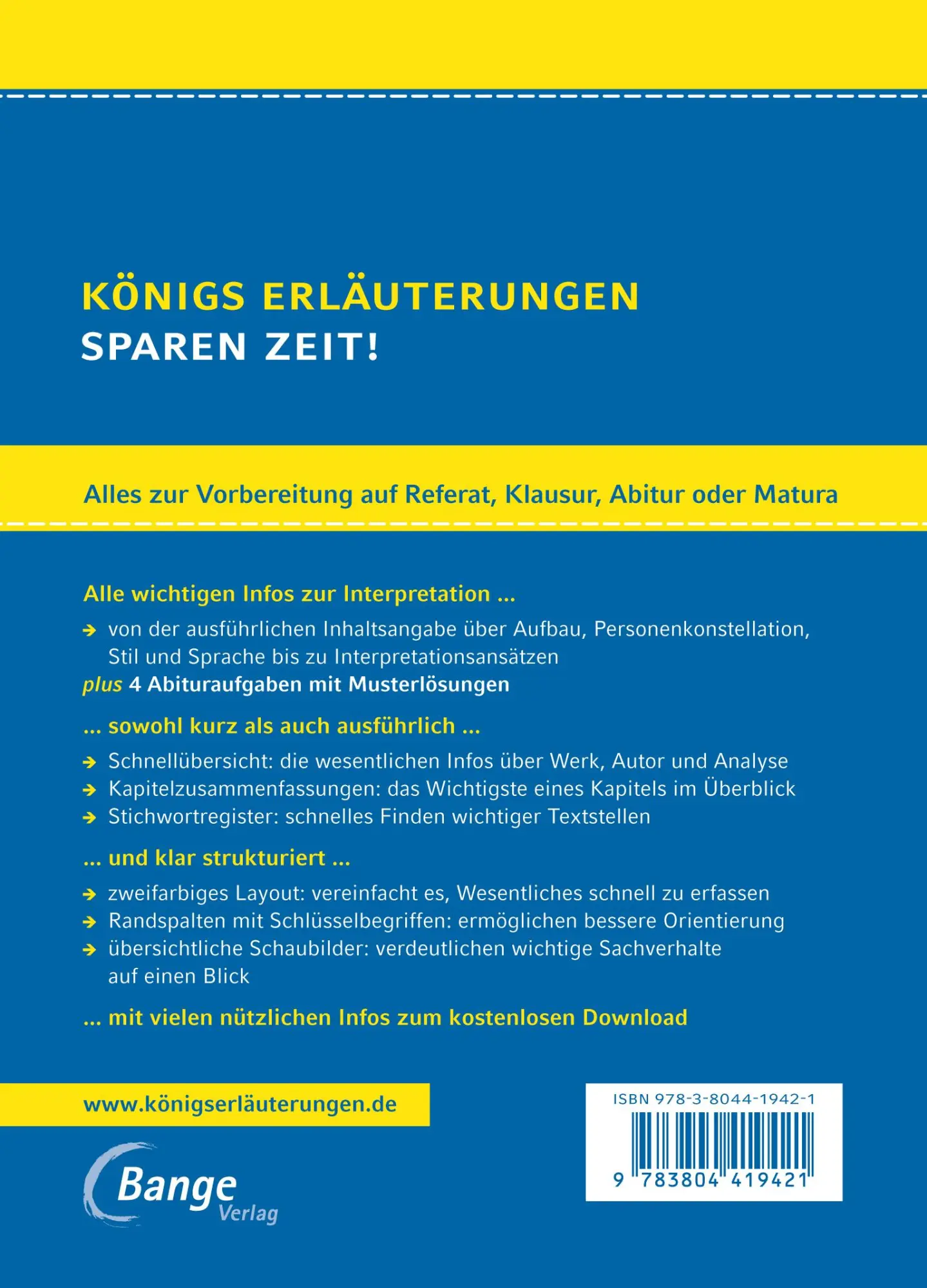 Rückseite: 9783804419421 | Der Zauberberg. Textanalyse und Interpretation | Thomas Mann | Buch