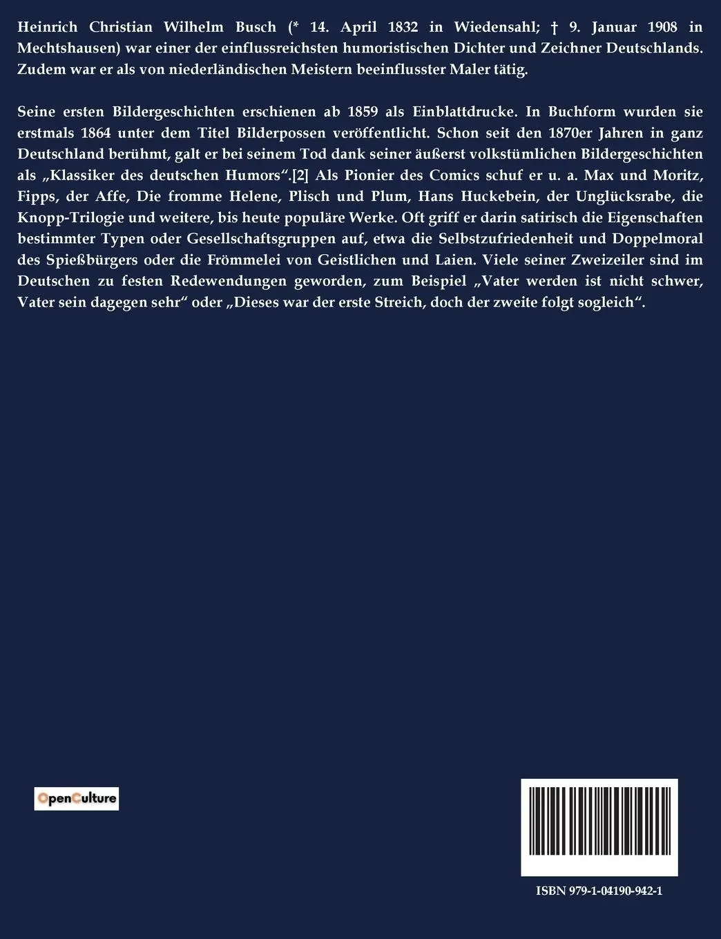 Rückseite: 9791041909421 | Das Pusterohr | Wilhelm Busch | Taschenbuch | 24 S. | Deutsch | 2023