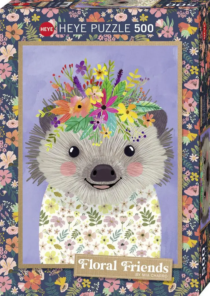Cover: 4001689299521 | Funny Hedgehog, Floral Friends Puzzle 500 Teile | Mia Charro | Spiel