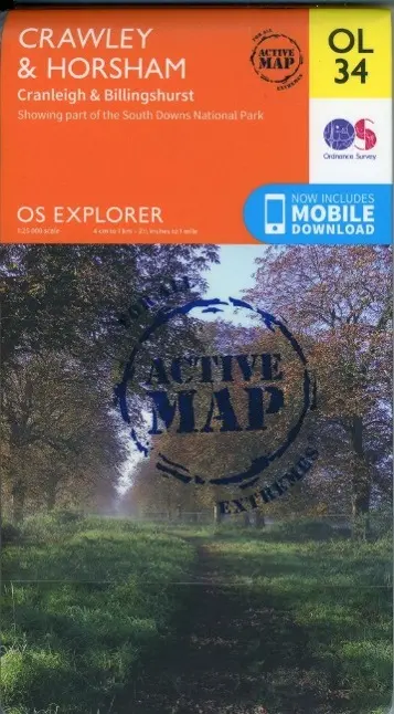 Cover: 9780319469521 | Crawley &amp; Horsham, Cranleigh &amp; Billingshurst | Ordnance Survey | 2015