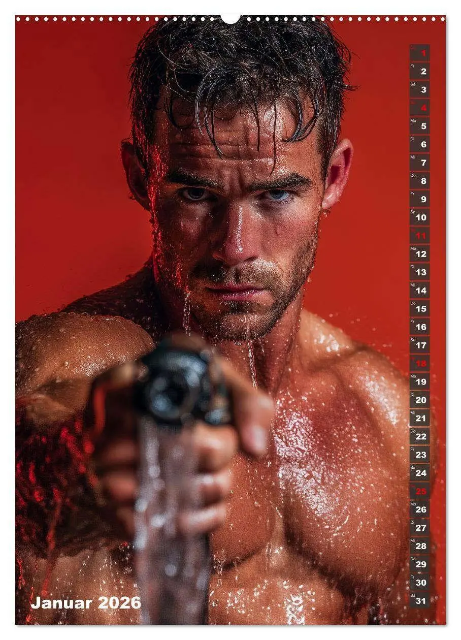 Bild: 9783516629521 | Lösch mich - Sexy Feuerwehrmänner fast nackt im Männerkalender...