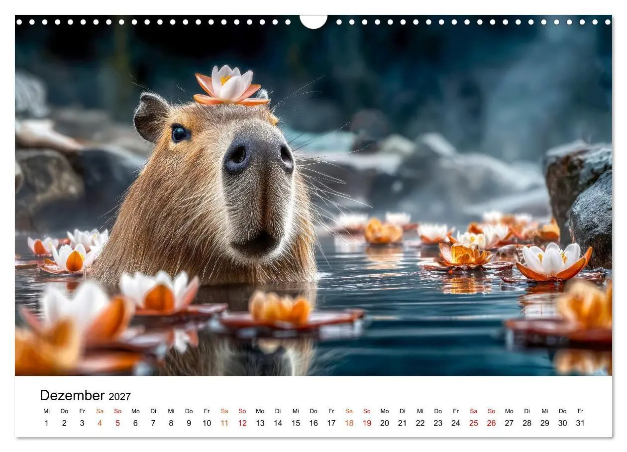 Bild: 9783516799521 | Capybara - die Ruhe als Lebensform (Wandkalender 2027 DIN A3 quer),...