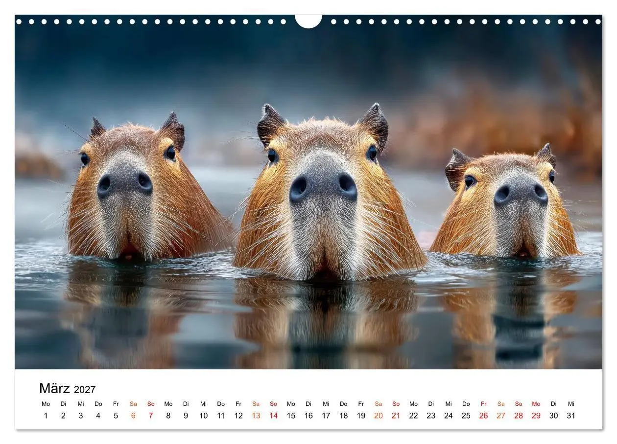 Bild: 9783516799521 | Capybara - die Ruhe als Lebensform (Wandkalender 2027 DIN A3 quer),...