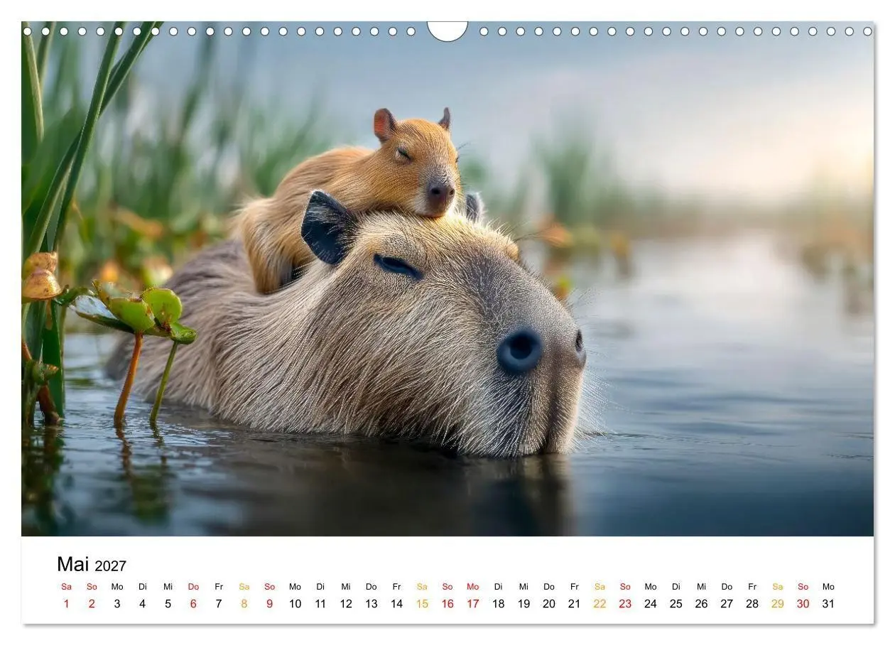 Bild: 9783516799521 | Capybara - die Ruhe als Lebensform (Wandkalender 2027 DIN A3 quer),...