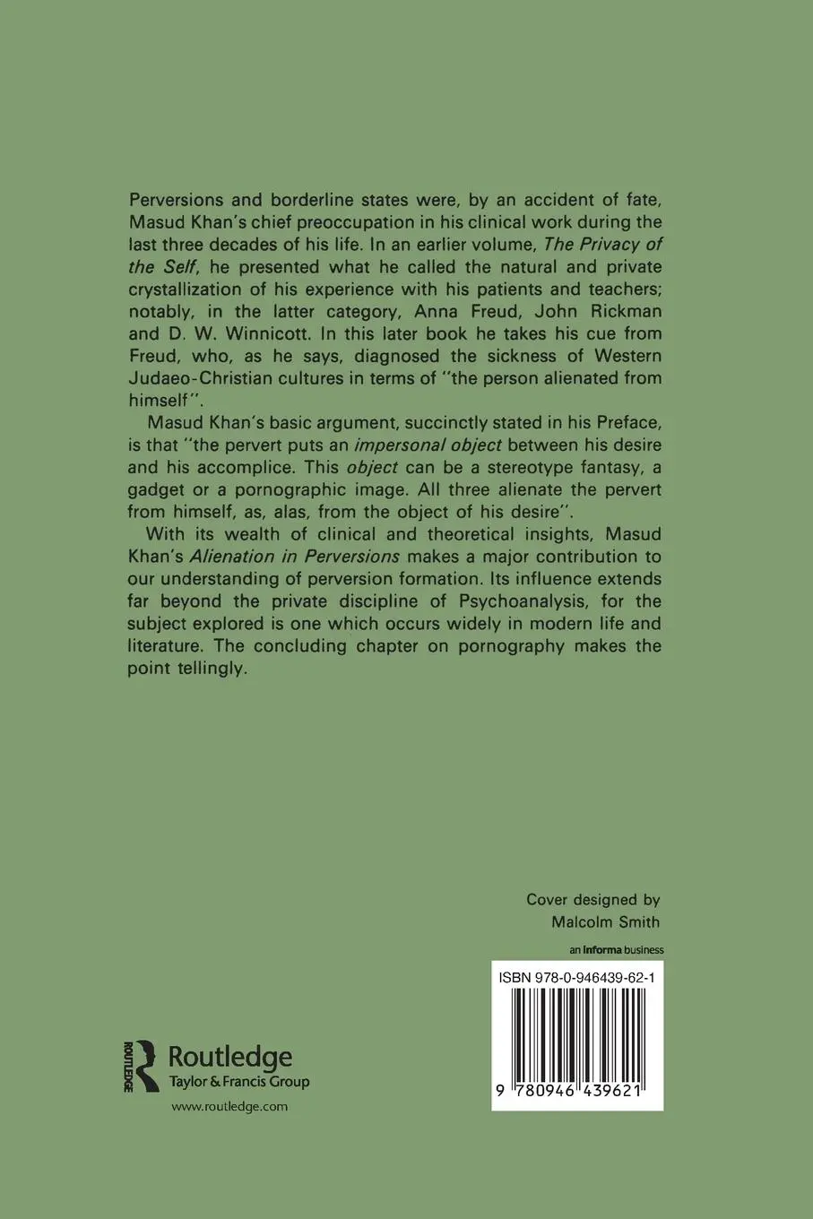 Rückseite: 9780946439621 | Alienation in Perversions | Masud Khan | Taschenbuch | Englisch | 1987