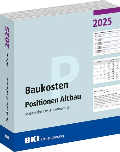Cover: 9783481049621 | BKI Baukosten Positionen Altbau 2025 | Architektenkammern | Buch