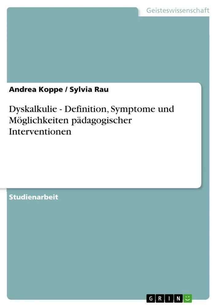 Cover: 9783640679621 | Dyskalkulie - Definition, Symptome und Möglichkeiten pädagogischer...
