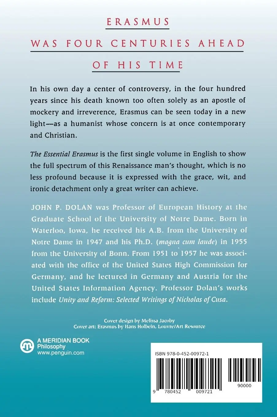 Rückseite: 9780452009721 | The Essential Erasmus | Includes the Full Text of The Praise of Folly