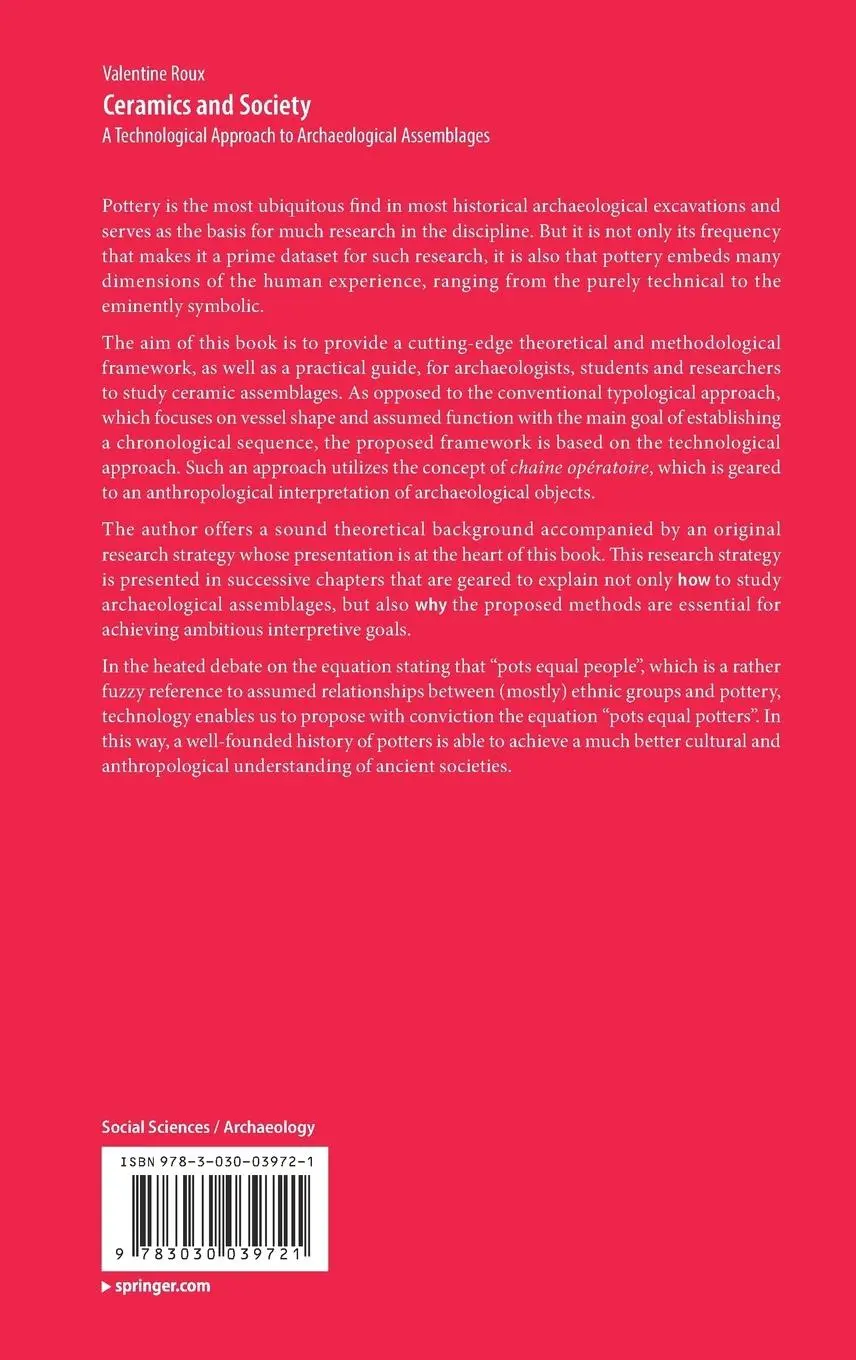 Rückseite: 9783030039721 | Ceramics and Society | Valentine Roux | Buch | xxxi | Englisch | 2019