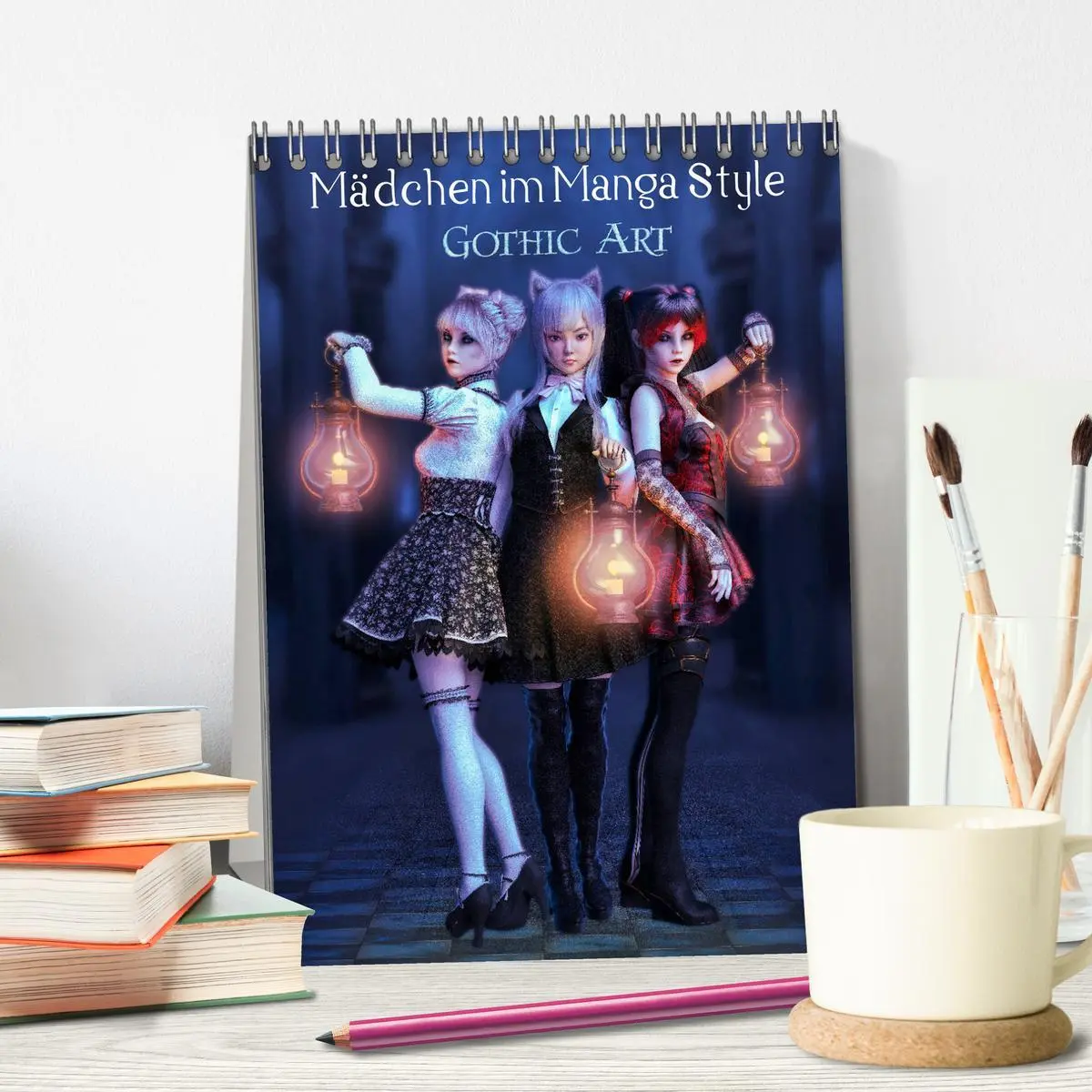 Bild: 9783516399721 | Mädchen im Manga Style (Gothic Art) (Tischkalender 2026 DIN A5...