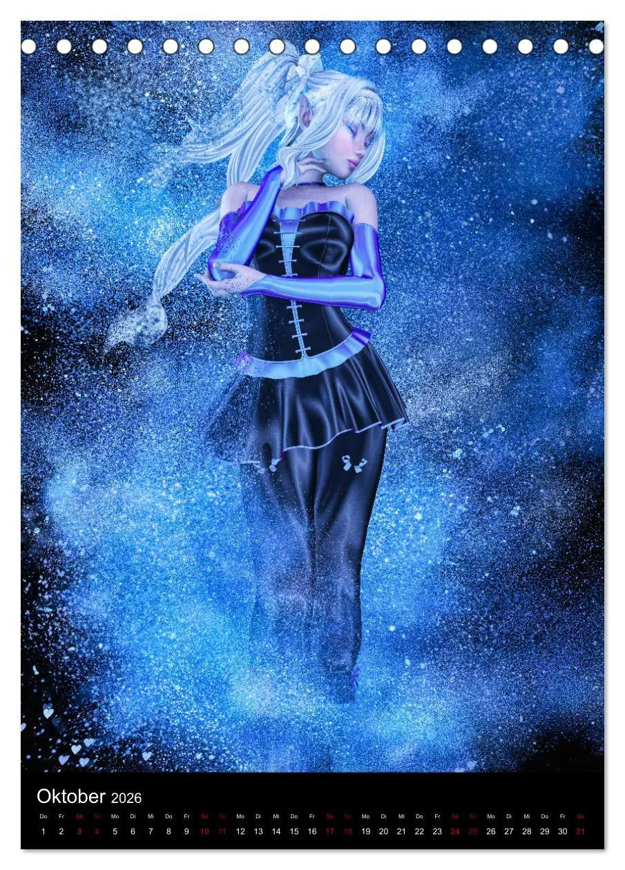 Bild: 9783516399721 | Mädchen im Manga Style (Gothic Art) (Tischkalender 2026 DIN A5...