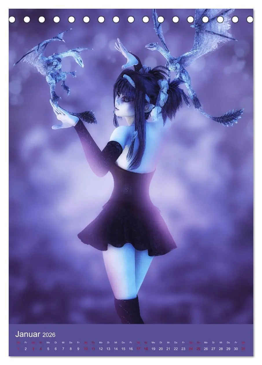 Bild: 9783516399721 | Mädchen im Manga Style (Gothic Art) (Tischkalender 2026 DIN A5...