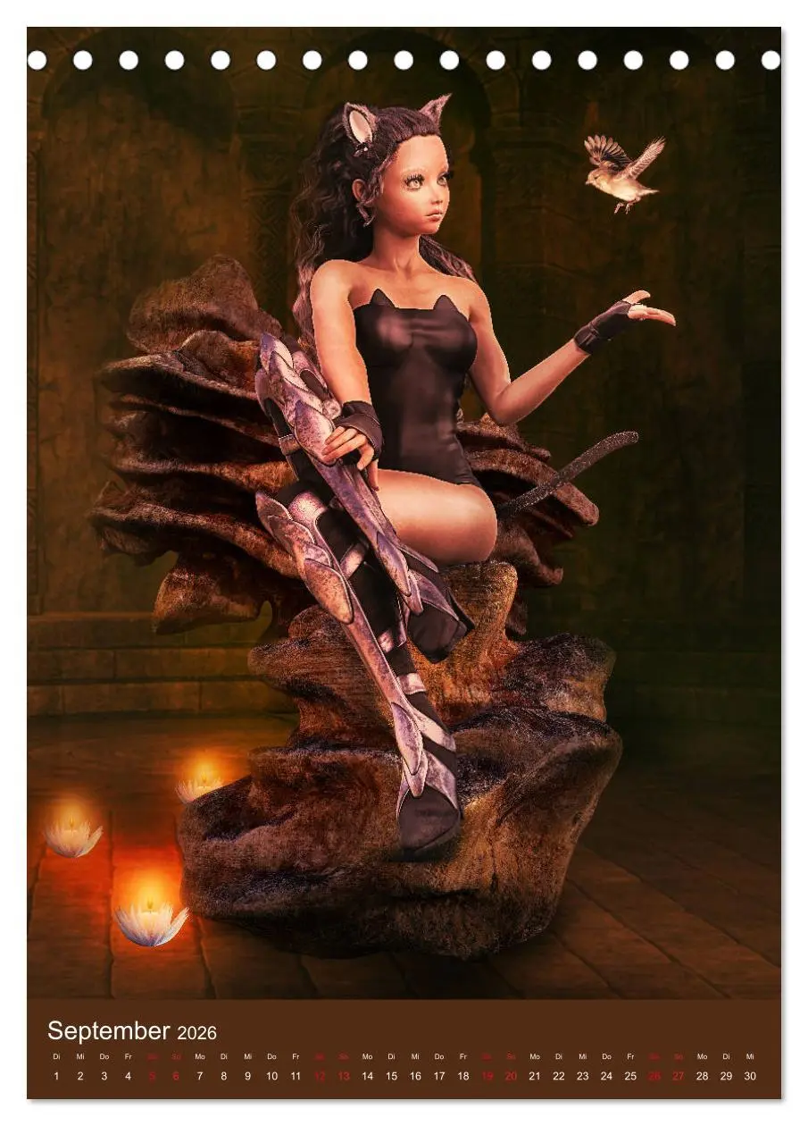 Bild: 9783516399721 | Mädchen im Manga Style (Gothic Art) (Tischkalender 2026 DIN A5...