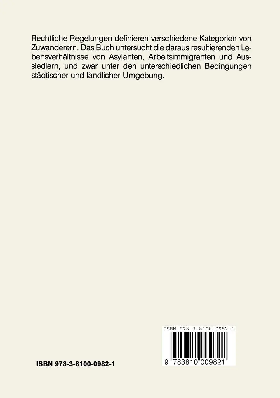 Rückseite: 9783810009821 | Immigranten im Wohlfahrtsstaat | Anne Lohmann (u. a.) | Taschenbuch