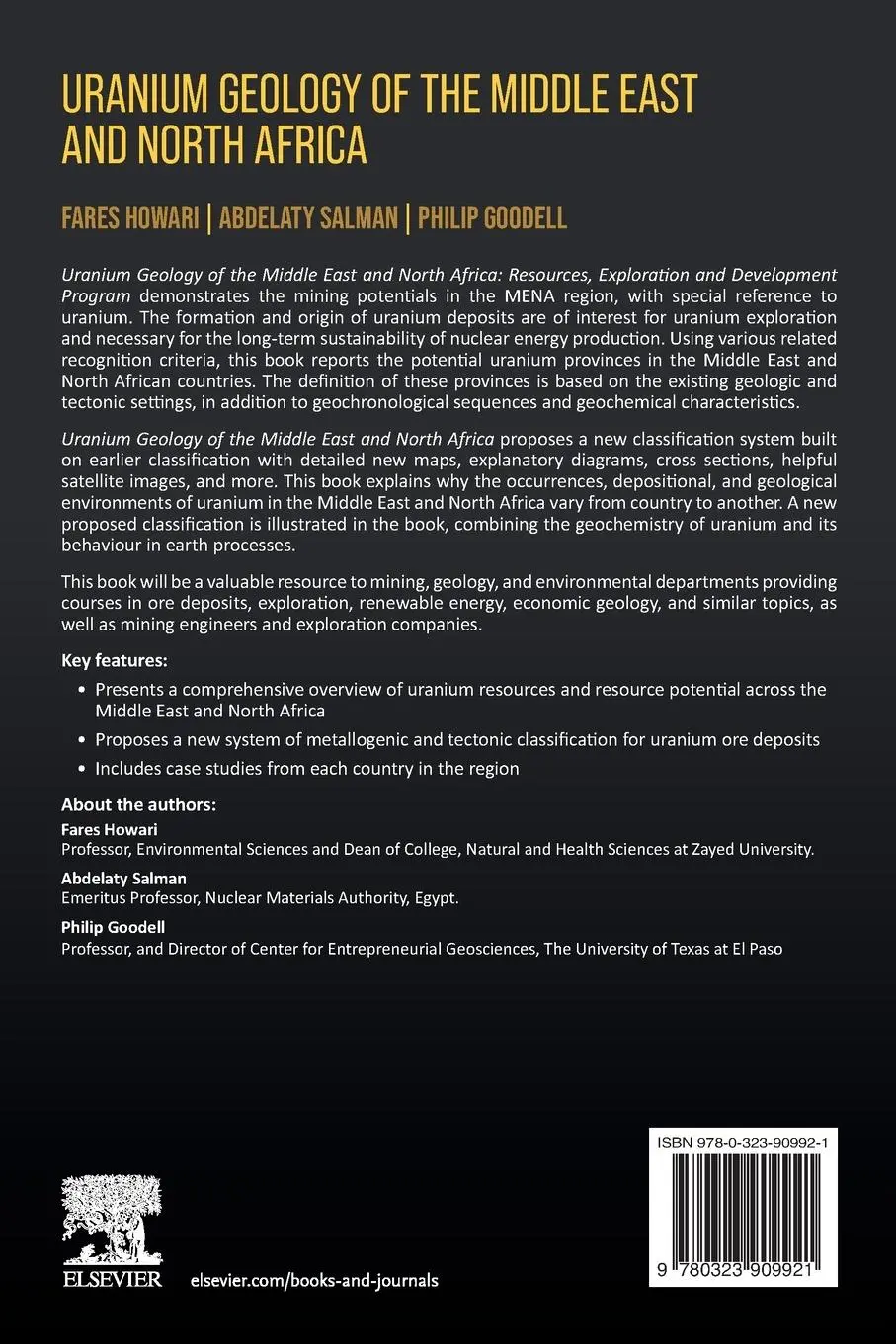 Rückseite: 9780323909921 | Uranium Geology of the Middle East and North Africa | Howari (u. a.)