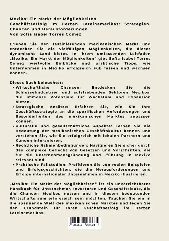 Rückseite: 9783384239921 | Mexiko: Ein Markt der Möglichkeiten | Sofía Isabel Torres Gómez | Buch