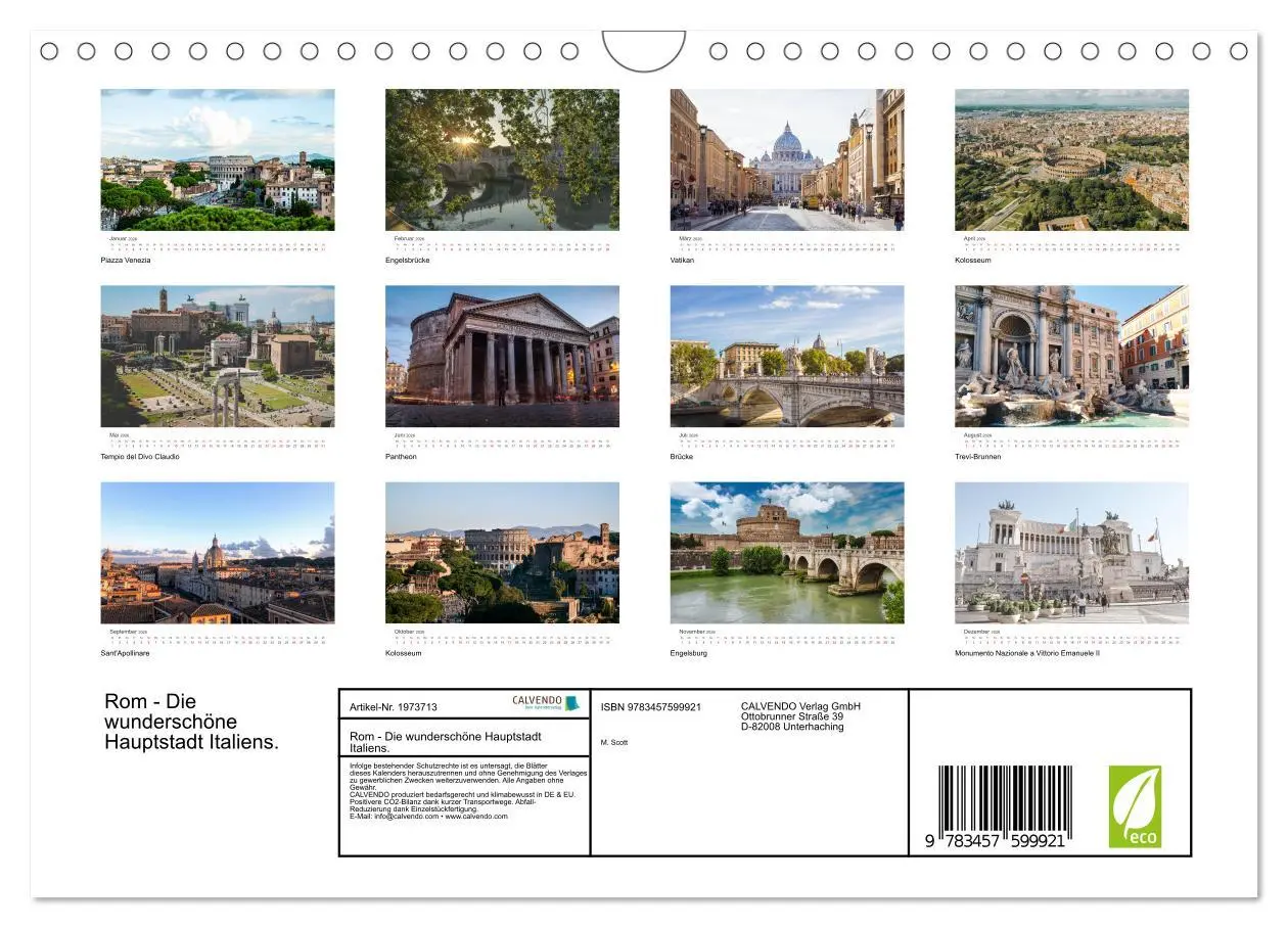 Bild: 9783457599921 | Rom - Die wunderschöne Hauptstadt Italiens. (Wandkalender 2026 DIN...