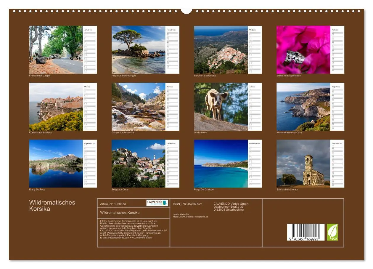 Bild: 9783457669921 | Wildromatisches Korsika (hochwertiger Premium Wandkalender 2026 DIN...