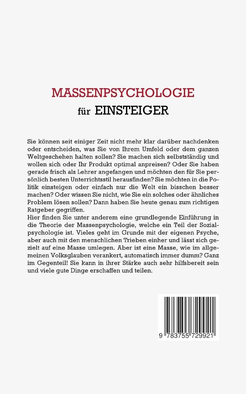 Rückseite: 9783755729921 | Massenpsychologie für Einsteiger | Monika Embacher | Taschenbuch