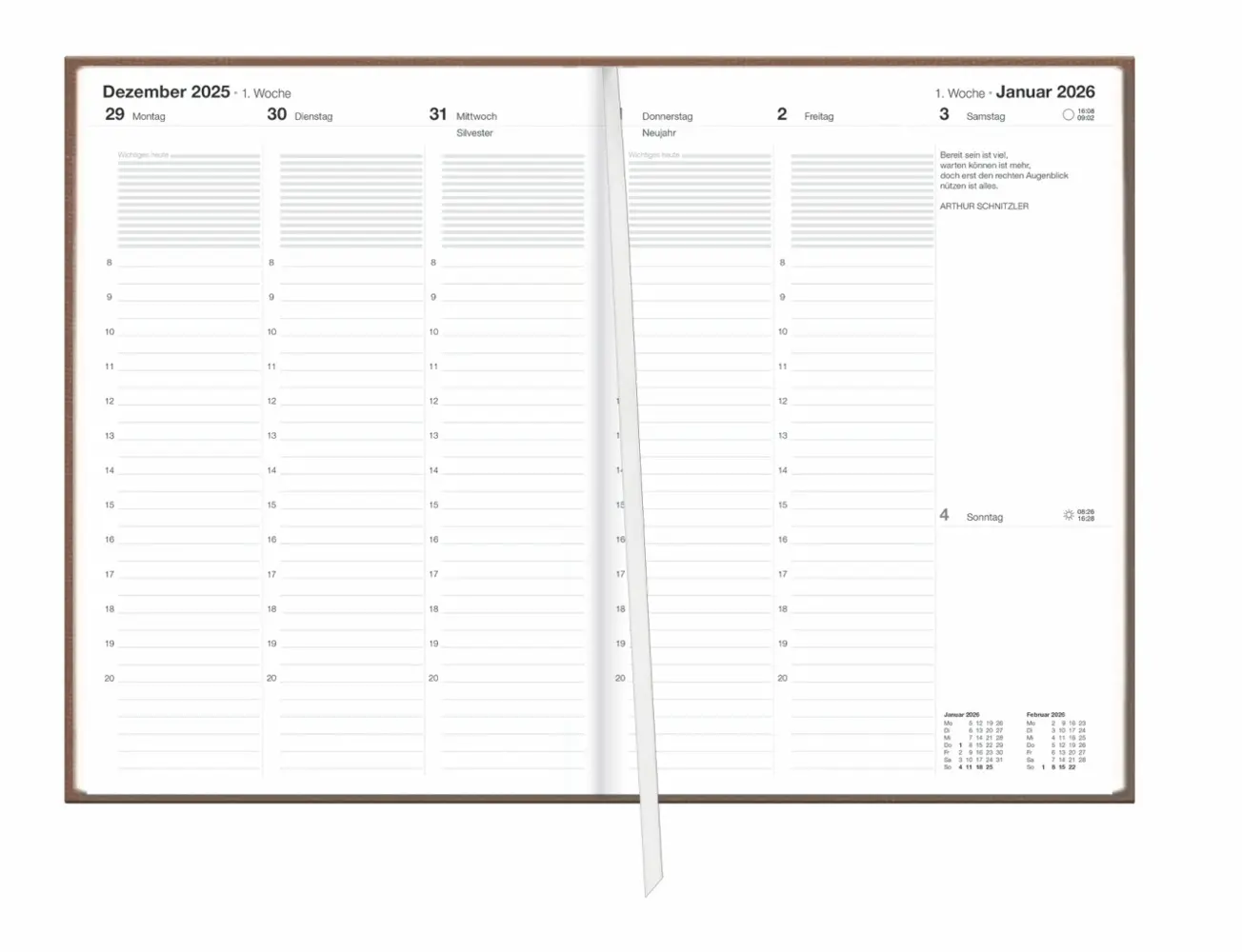 Bild: 9783756409921 | Terminer A6, Leinen sand 2026 | Heye | Buch | Bürokalender Heye | 2026