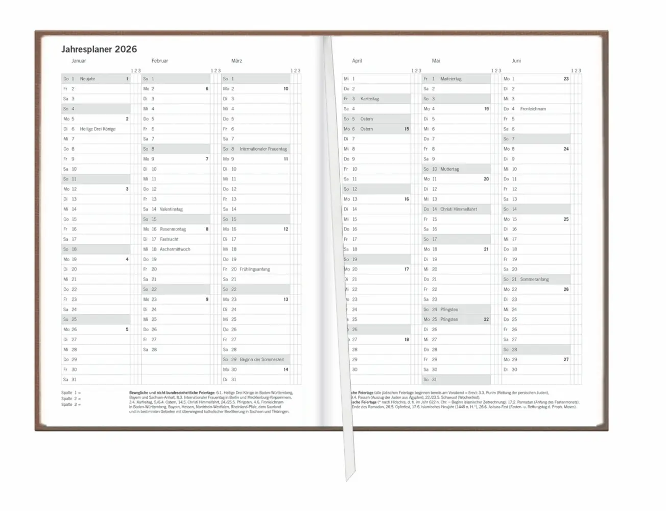 Bild: 9783756409921 | Terminer A6, Leinen sand 2026 | Heye | Buch | Bürokalender Heye | 2026