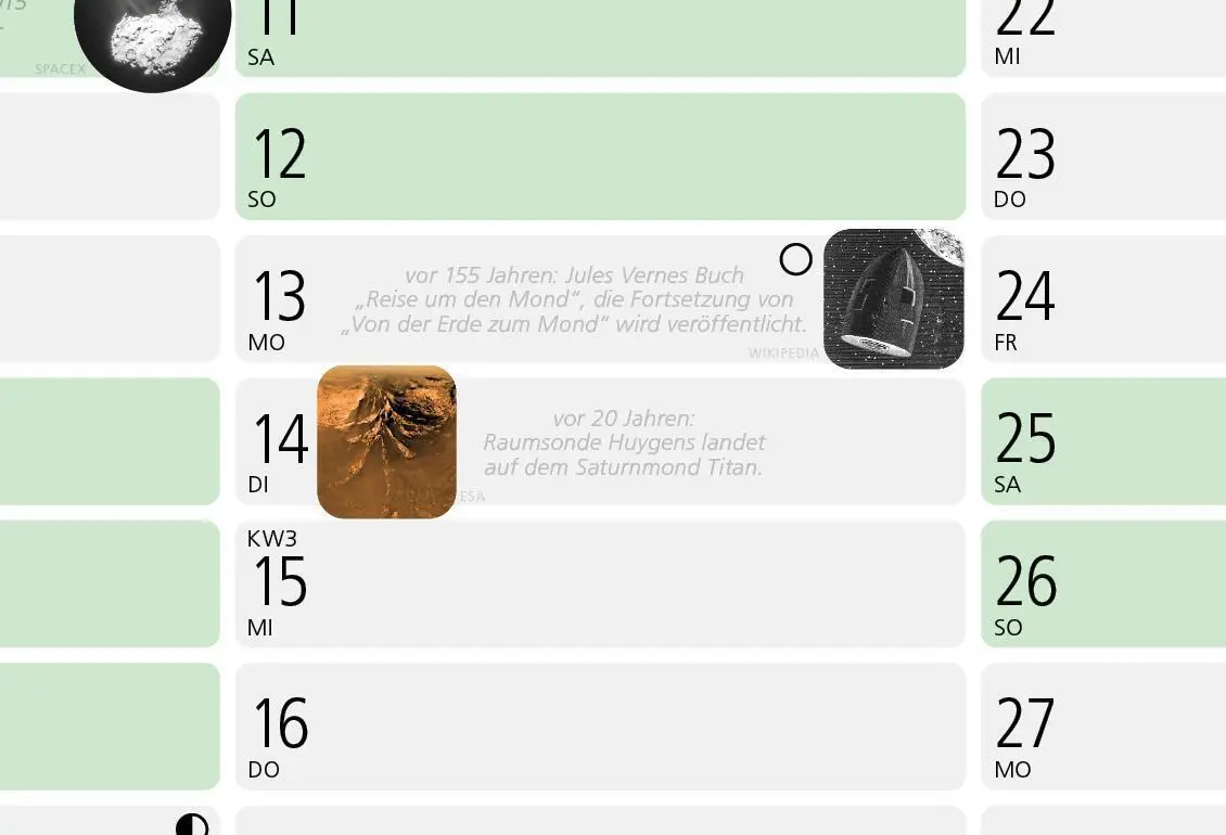 Bild: 9783944819921 | SPACE Raumfahrtkalender 2026 | e.V. | Kalender | Deutsch | 2026