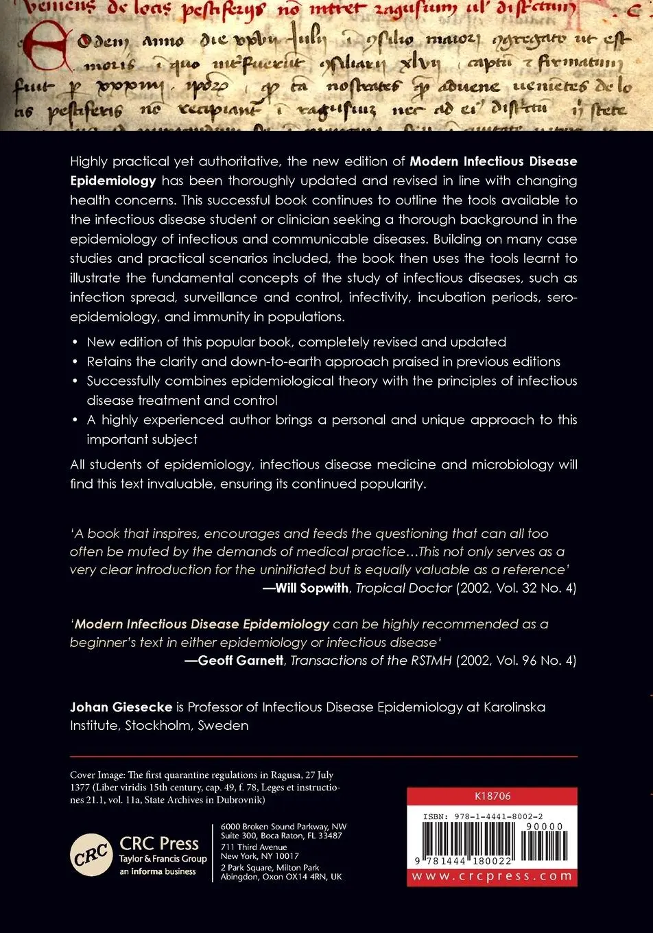 Rückseite: 9781444180022 | Modern Infectious Disease Epidemiology | Johan Giesecke | Taschenbuch