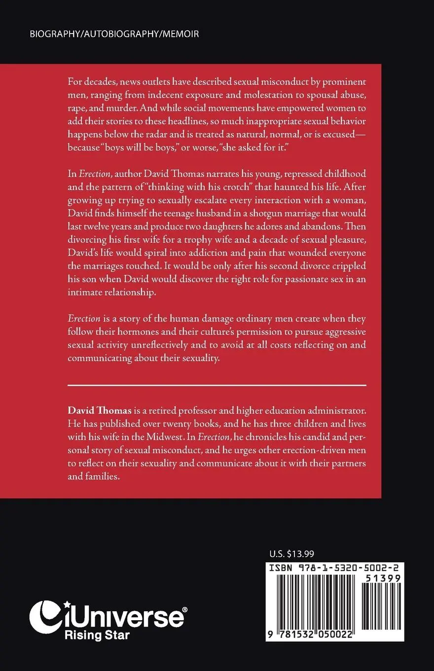 Rückseite: 9781532050022 | Erection | A Memoir | David Thomas | Taschenbuch | Englisch | 2018