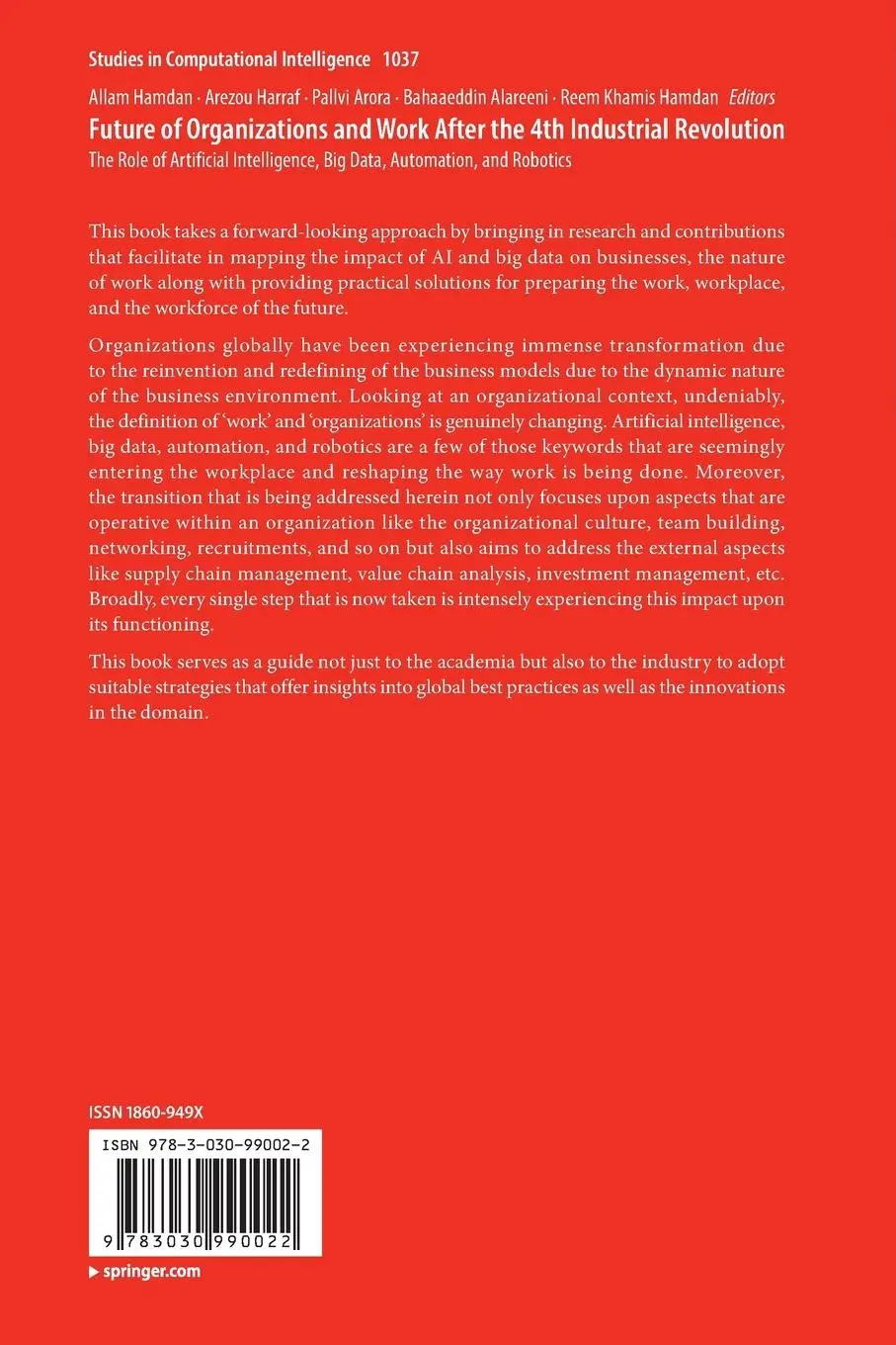 Rückseite: 9783030990022 | Future of Organizations and Work After the 4th Industrial Revolution