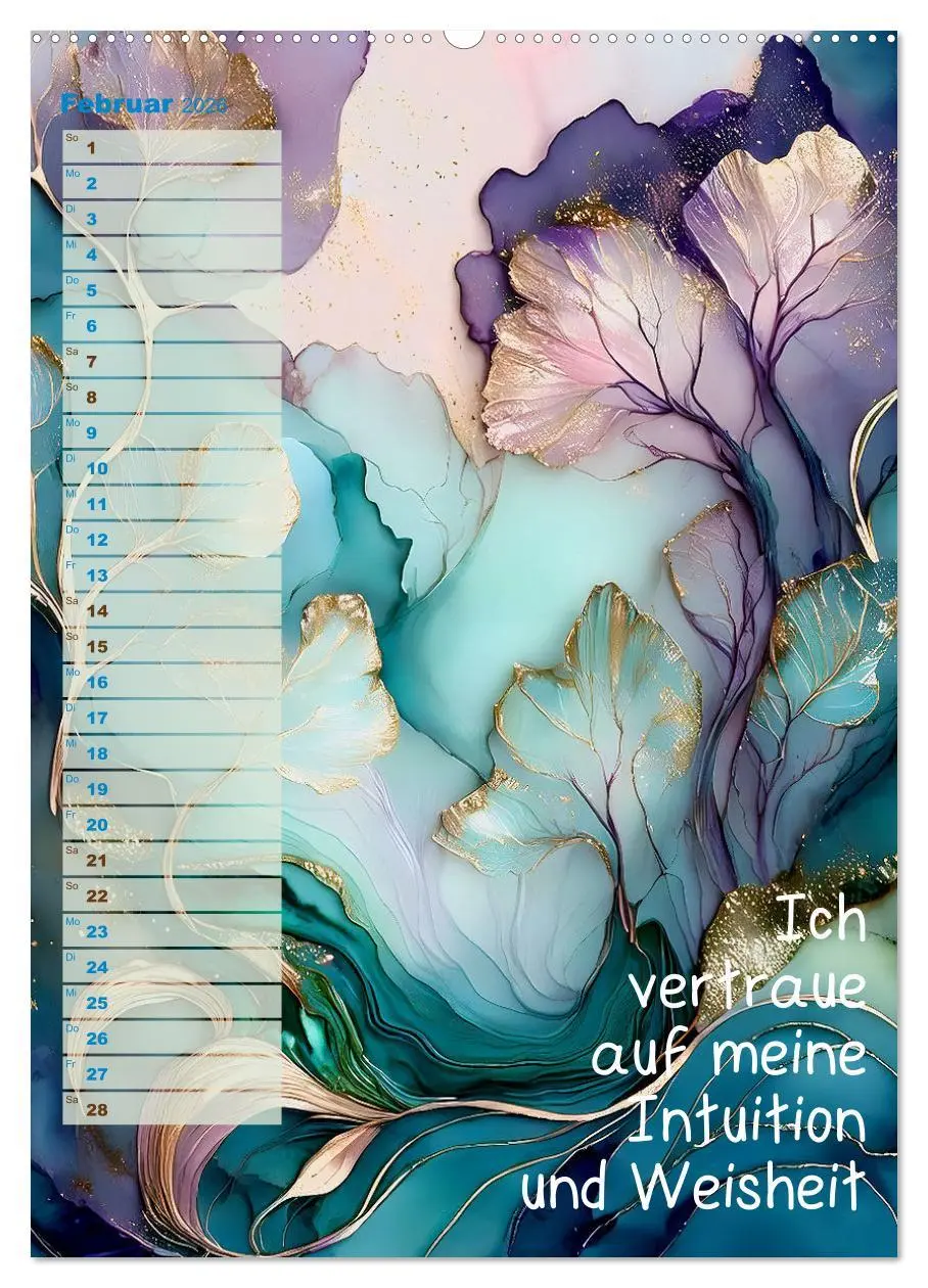Bild: 9783516250022 | Der feminine Affirmationskalender (Wandkalender 2026 DIN A2 hoch),...