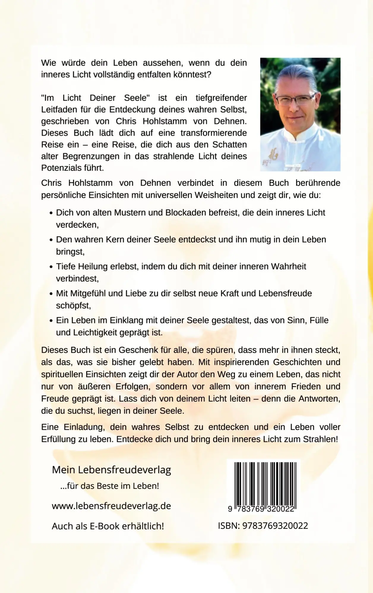 Rückseite: 9783769320022 | Im Licht deiner Seele | Chris Hohlstamm von Dehnen | Taschenbuch