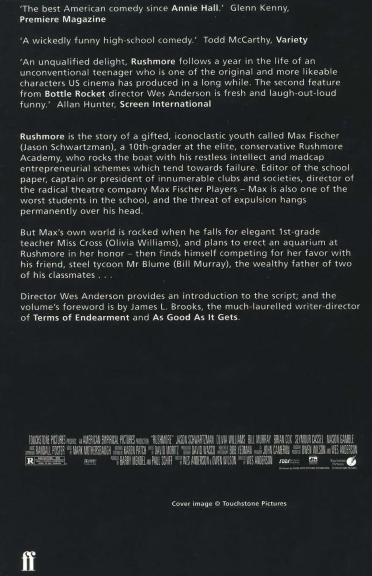 Rückseite: 9780571200122 | Rushmore | Wes Anderson (u. a.) | Taschenbuch | Englisch | 1999