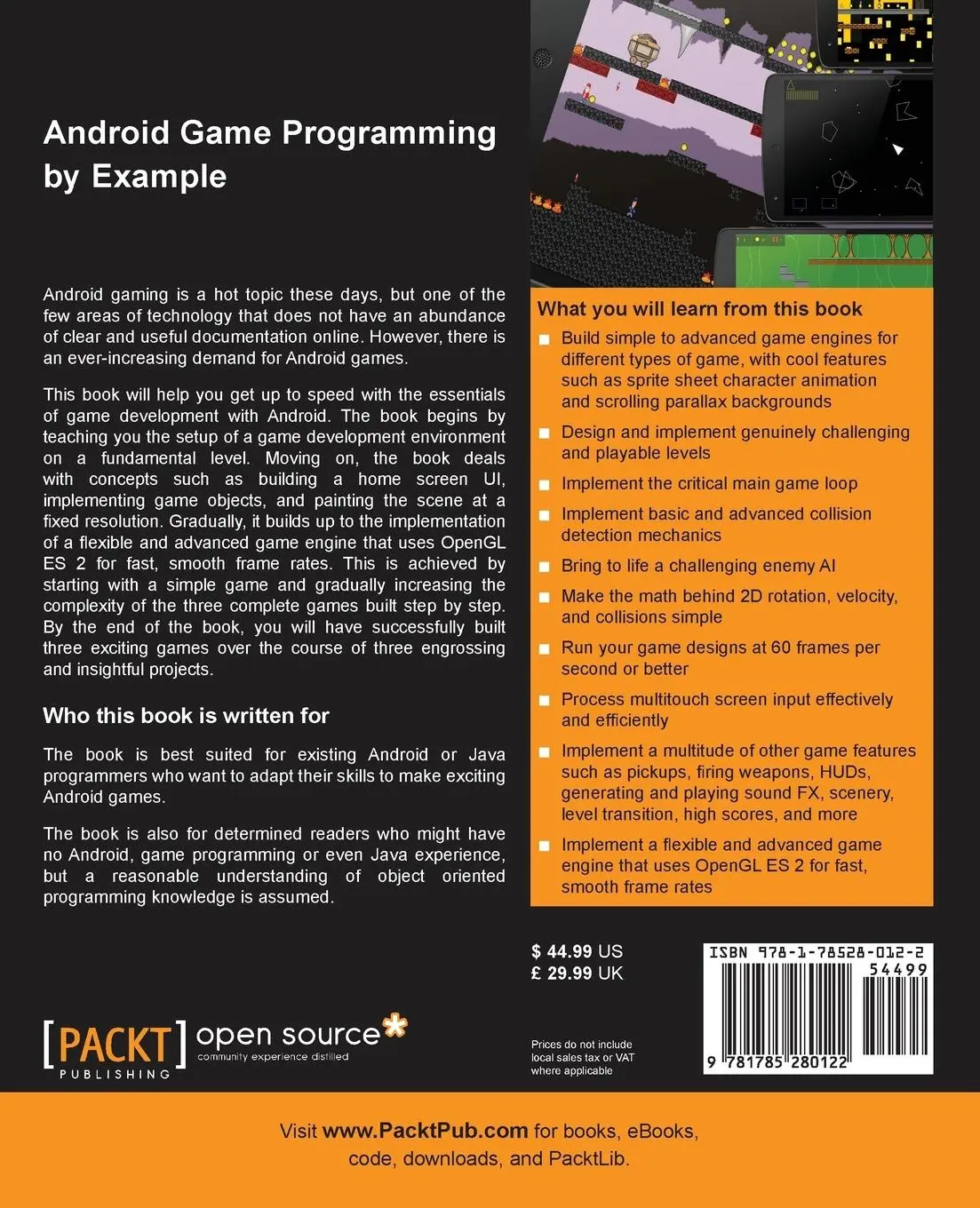 Rückseite: 9781785280122 | Android Game Programming by Example | John Horton | Taschenbuch | 2015