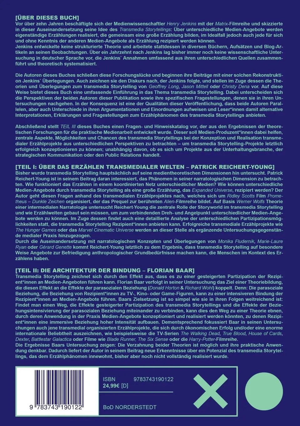 Rückseite: 9783743190122 | Transmedia Storytelling | Patrick Reichert-Young (u. a.) | Taschenbuch