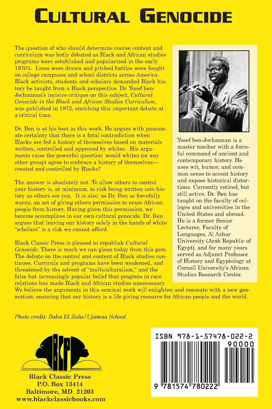 Rückseite: 9781574780222 | Cultural Genocide in the Black and African Studies Curriculum | Buch