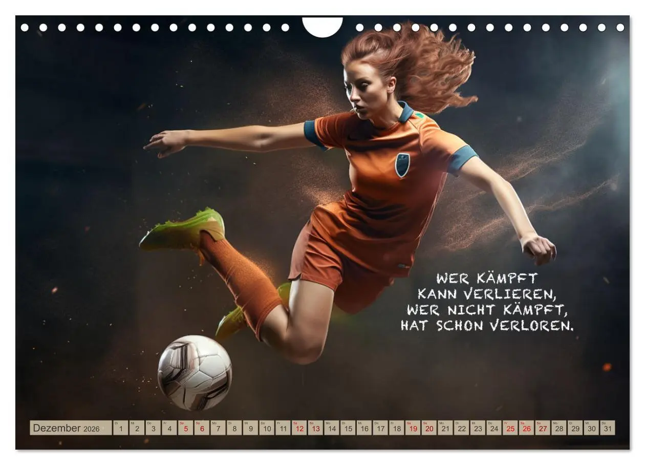 Bild: 9783457380222 | Motivation und Fußball (Wandkalender 2026 DIN A4 quer), CALVENDO...