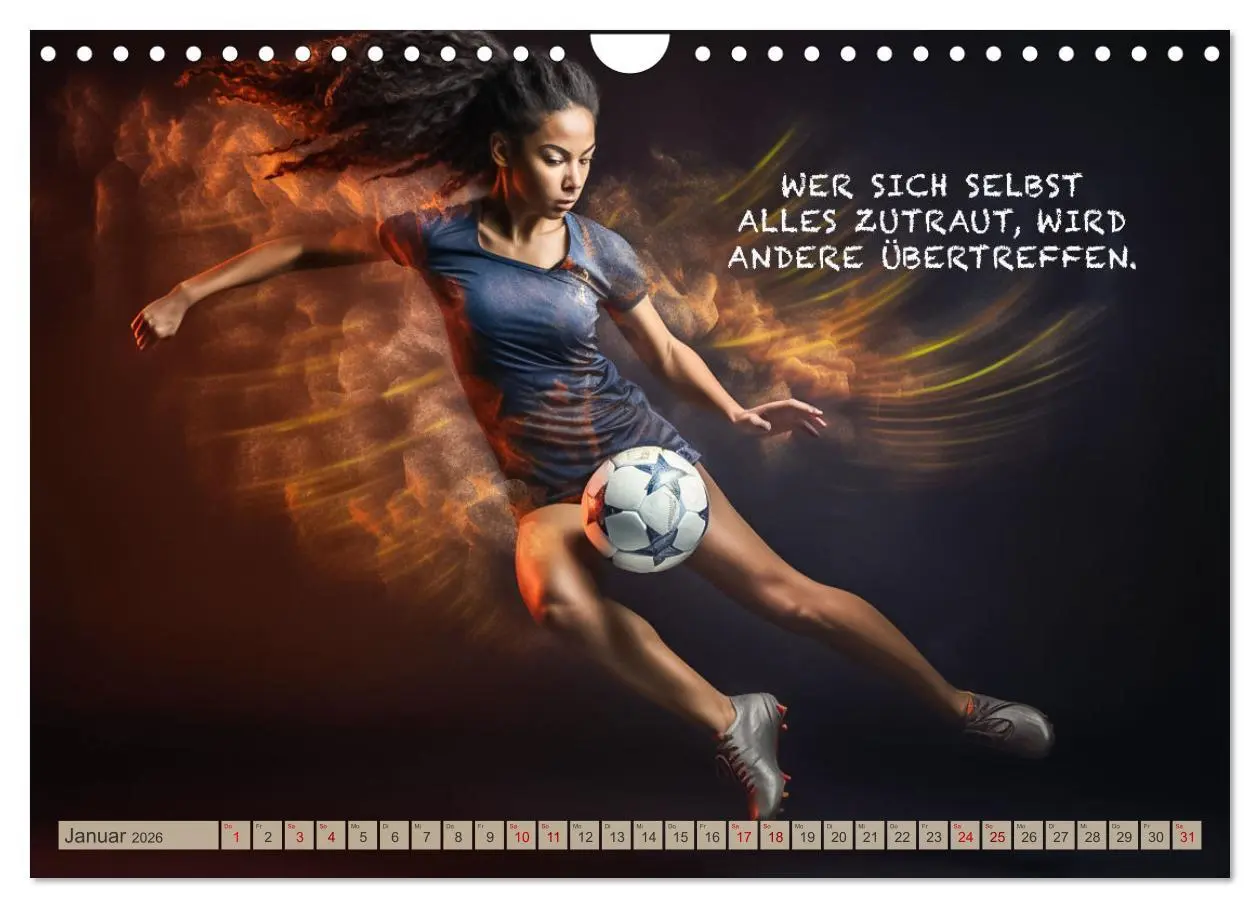 Bild: 9783457380222 | Motivation und Fußball (Wandkalender 2026 DIN A4 quer), CALVENDO...