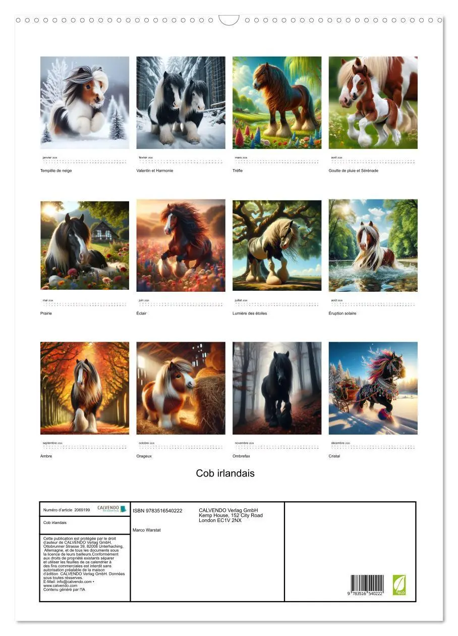 Bild: 9783516540222 | Cob irlandais (Calendrier mural 2026 DIN A2 horizontal), CALVENDO...