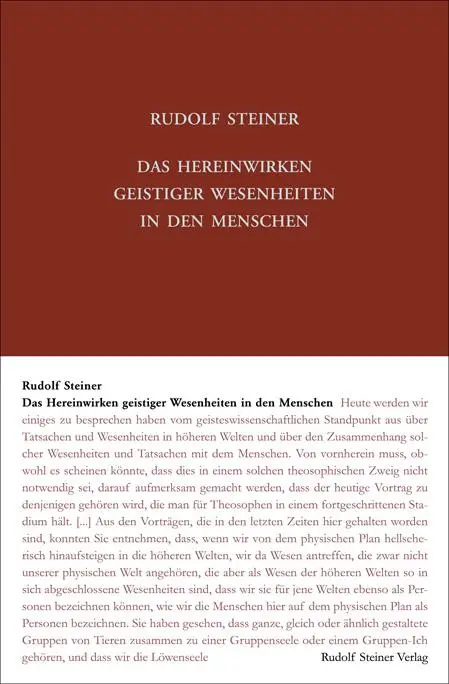 Cover: 9783727410222 | Das Hereinwirken geistiger Wesenheiten in den Menschen | Steiner