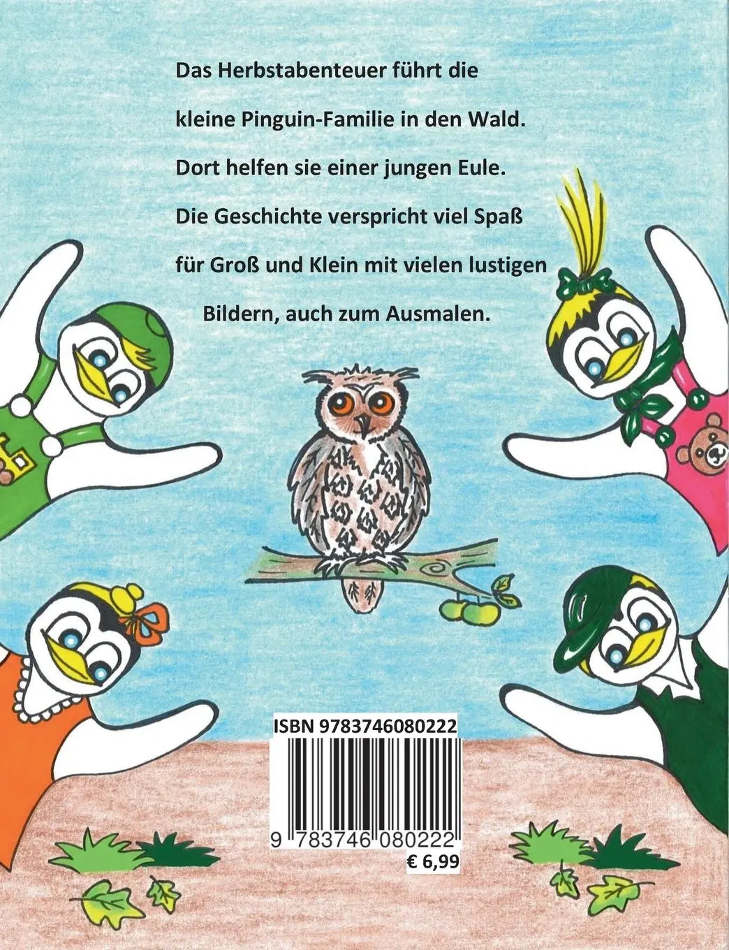 Rückseite: 9783746080222 | Pinguin Linchen und Lino auf Abenteuer im Herbst | Carmen Kerzig