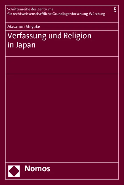 Cover: 9783832970222 | Verfassung und Religion in Japan | Masanori Shiyake | Taschenbuch